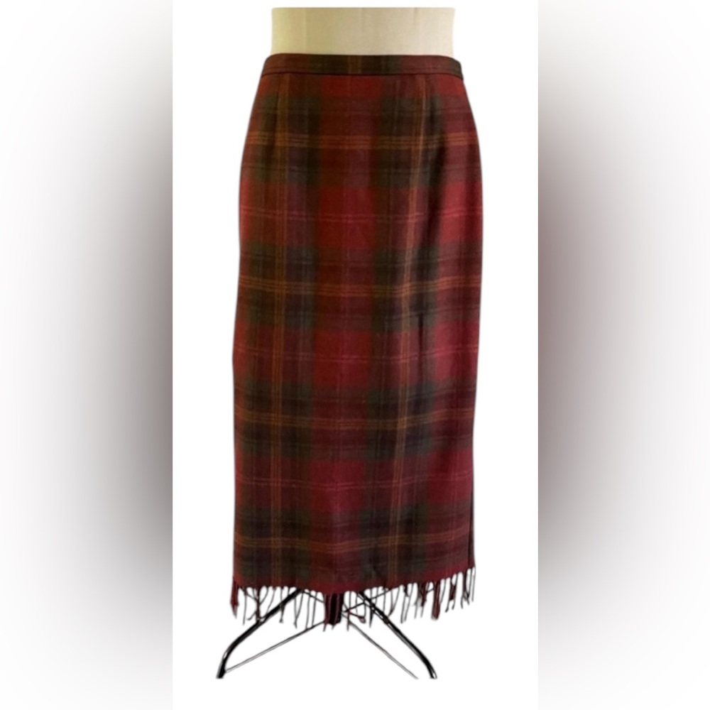 Vintage Requirements Wool Blend Fringe Skirt